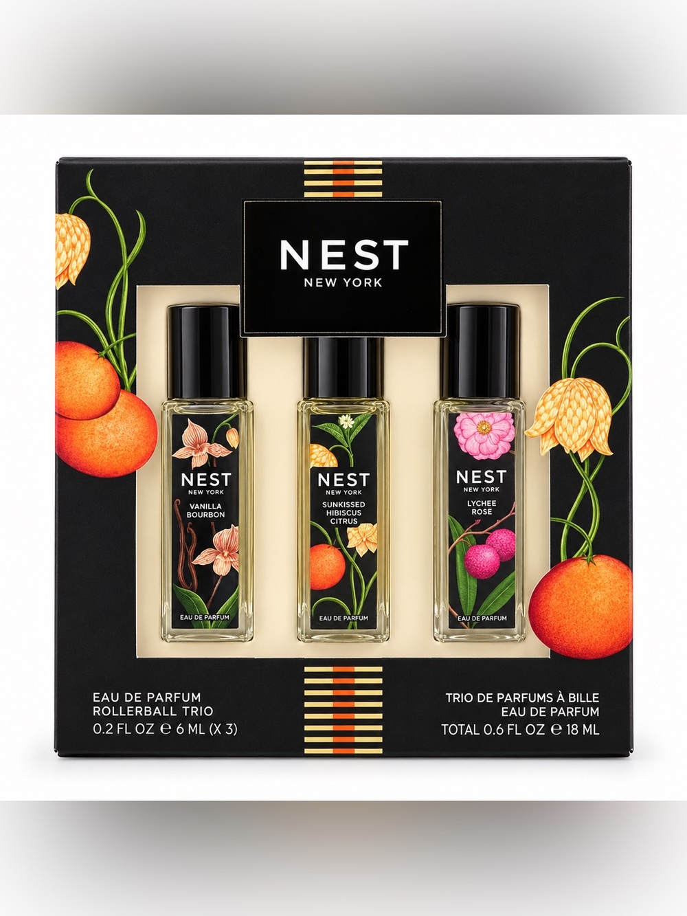 NEST Fragrances Rollerball Trio - Black, Orange, Pink, Green